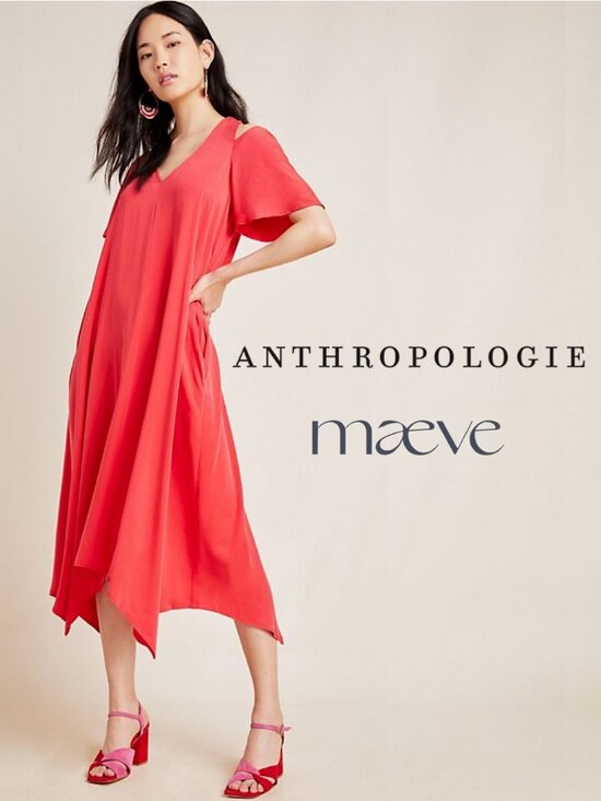 Anthropologie Dresses & Skirts - Anthropologie Maeve Georgiana Cold Shoulder Red Midi Maxi Dress XS Boho